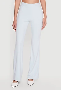 Brushed Rib Knit High Waisted Flare Pants