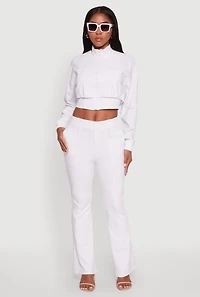 Pull On Pintuck Flared Pants