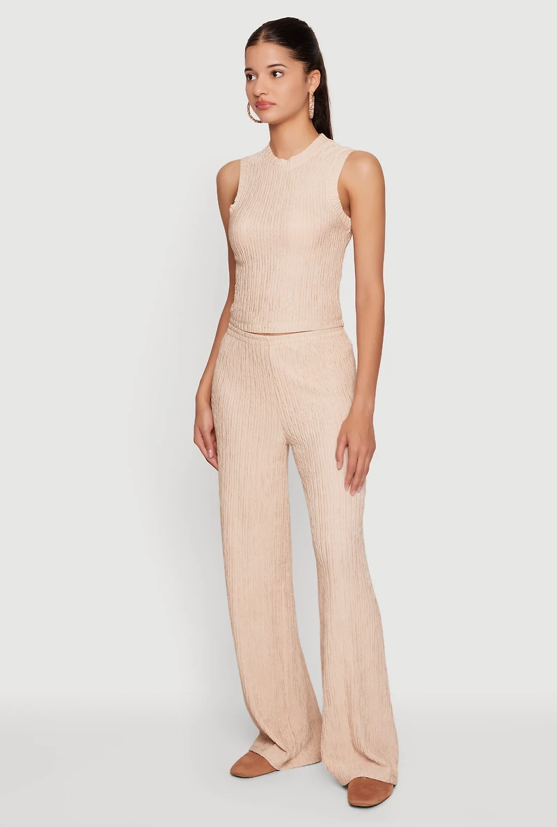 Textured Knit High Neck Blouse