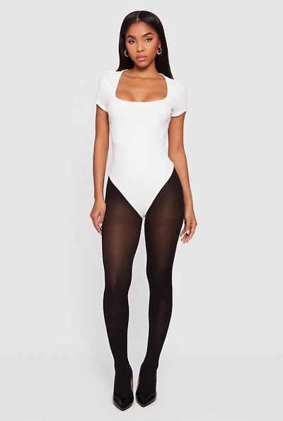 Short Sleeve Square Neck Bodysuit