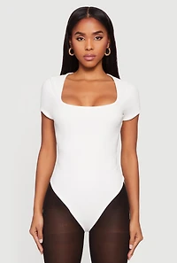 Short Sleeve Square Neck Bodysuit