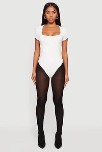Short Sleeve Square Neck Bodysuit