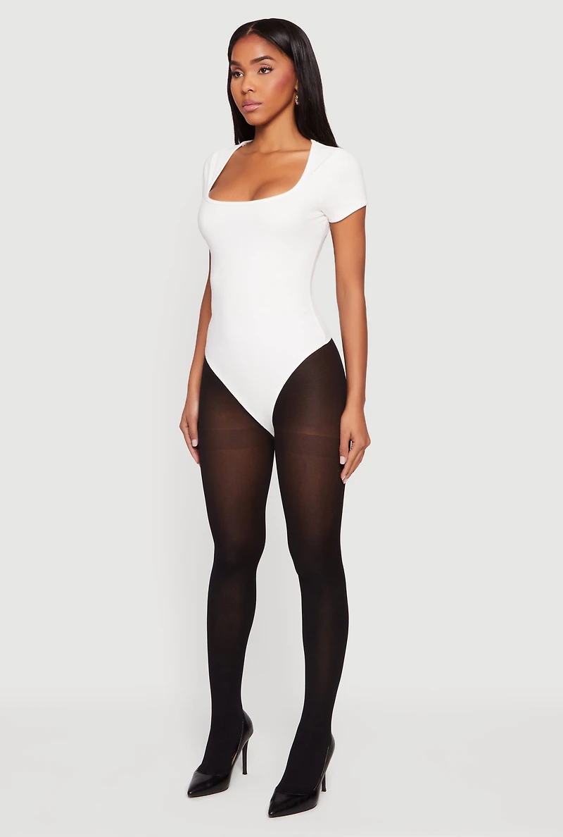 Short Sleeve Square Neck Bodysuit