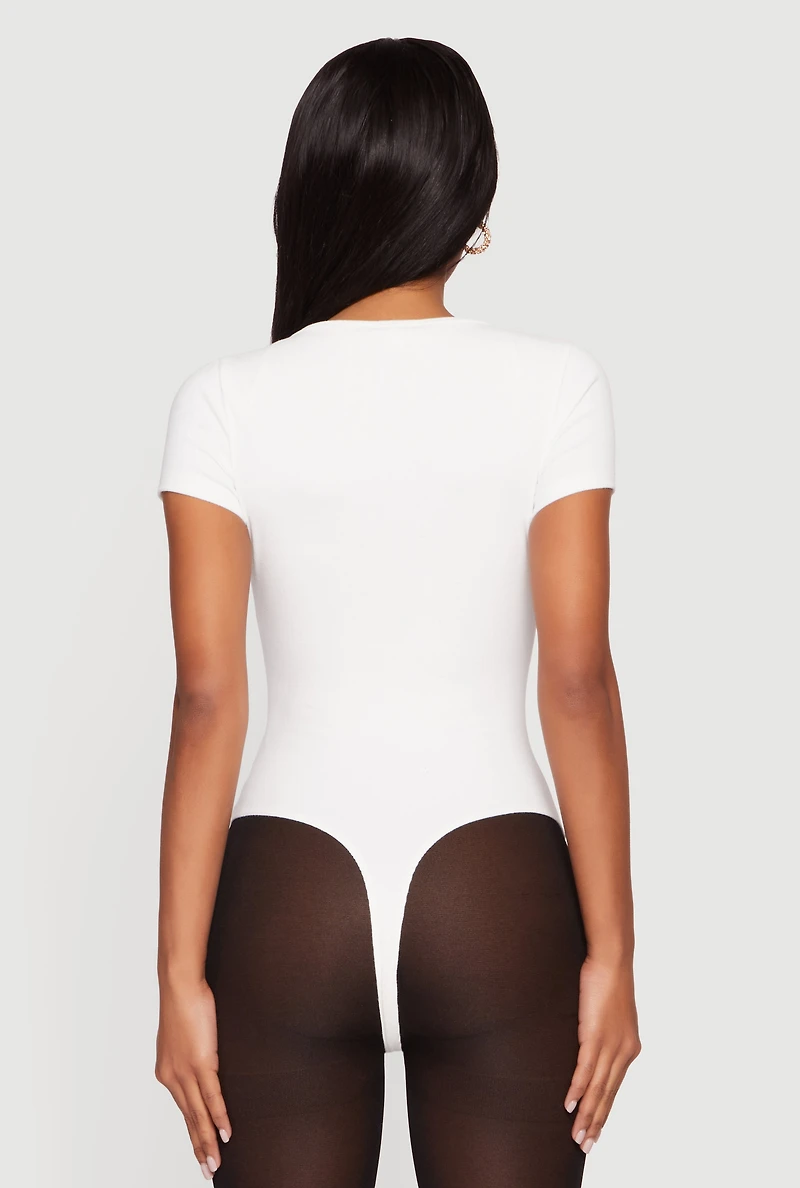 Short Sleeve Square Neck Bodysuit
