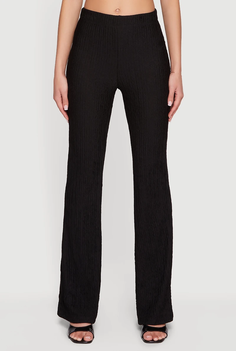 Textured Knit Pull On Slim Leg Pants
