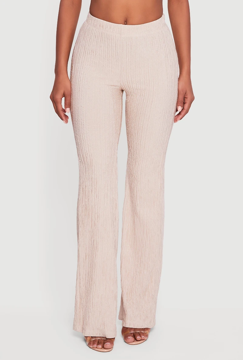 Textured Knit Pull On Slim Leg Pants