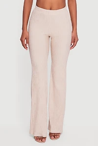 Textured Knit Pull On Slim Leg Pants