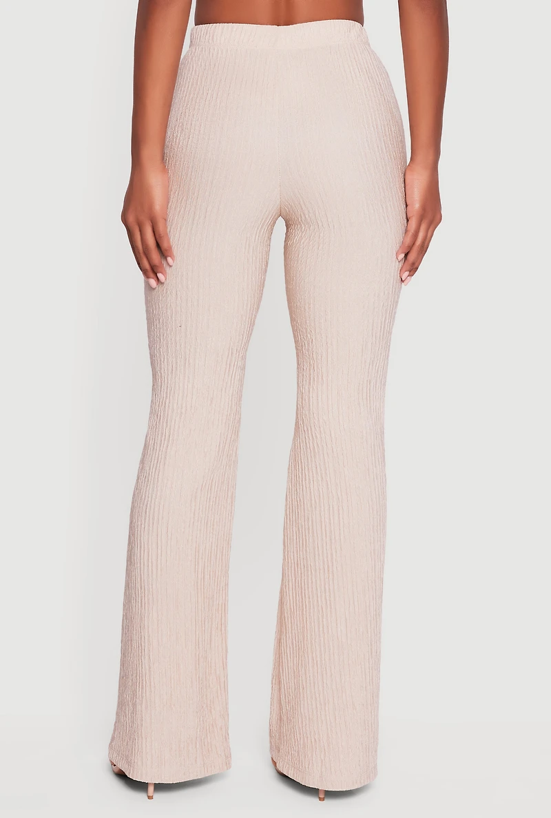 Textured Knit Pull On Slim Leg Pants