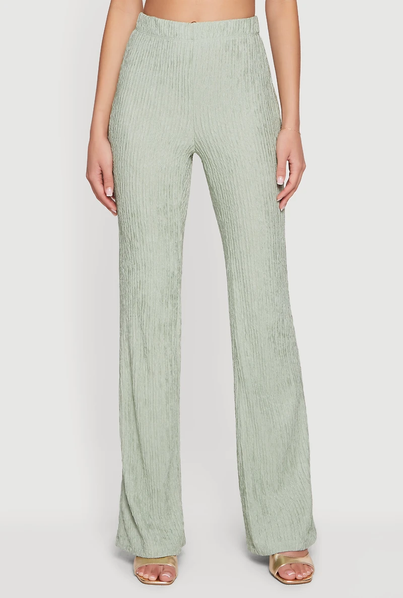Textured Knit Pull On Slim Leg Pants