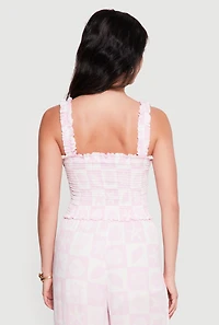 Starfish Patterned Smocked Tank Top