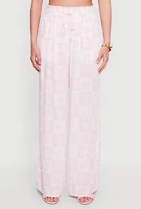 Starfish Patterned Smocked Waist Pull On Pants