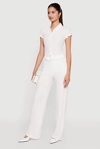 Textured Knit Button Front Shirt