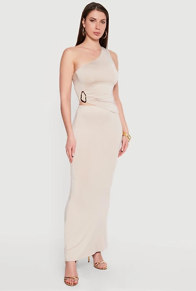 Solid High Waisted Mermaid Maxi Skirt