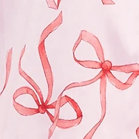 Satin Bow Print Long Sleeve Button Front Shirt