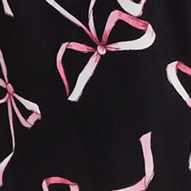 Satin Bow Print Pants
