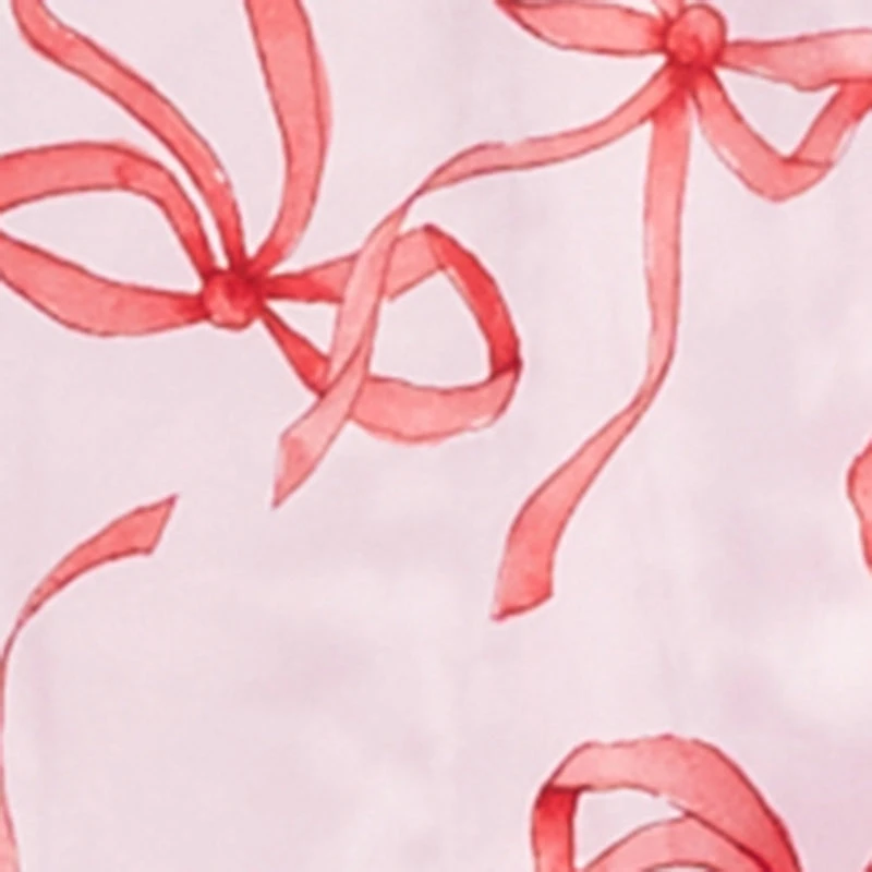 Satin Bow Print Pants