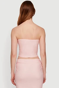 Floral Mesh Cropped Tube Top