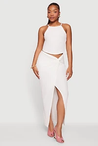 Sleeveless Halter Neck Crop Top