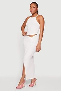 Sleeveless Halter Neck Crop Top