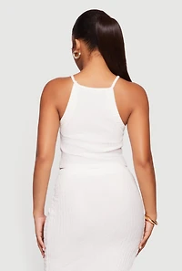 Sleeveless Halter Neck Crop Top
