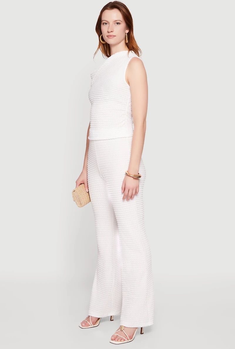 Textured Knit One Shoulder Blouse