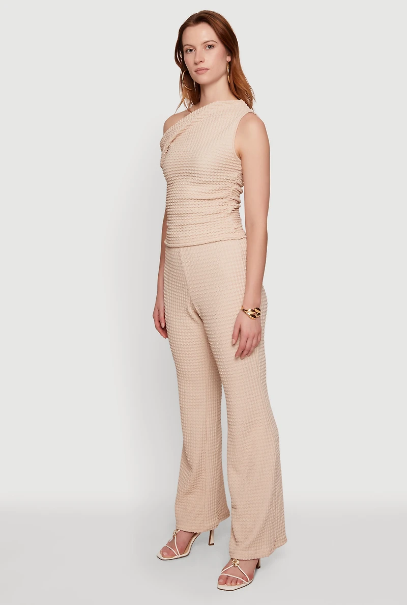 Textured Knit Straight Leg Pants