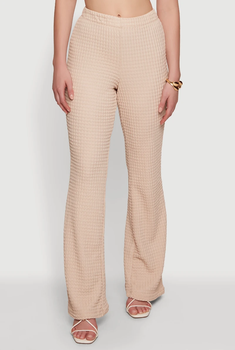 Textured Knit Straight Leg Pants