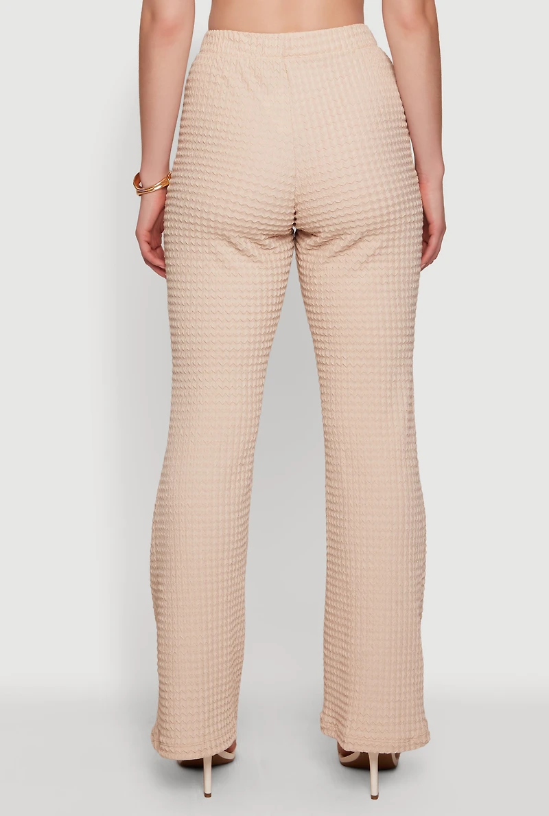 Textured Knit Straight Leg Pants