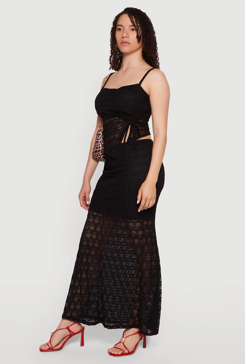 Lace High Waisted Mermaid Skirt