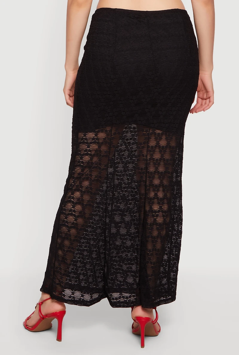 Lace High Waisted Mermaid Skirt