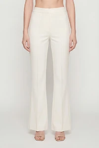 Straight Leg Crepe Knit Pintuck Detail Pants