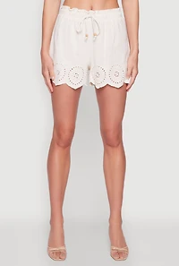 Haute Monde Eyelet Detail Drawstring Shorts
