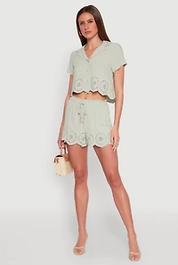 Womens Haute Monde Eyelet Detail Drawstring Shorts, M