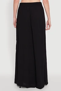 Womens Haute Monde Elastic Waist Wide Leg Pants, Black, Size M