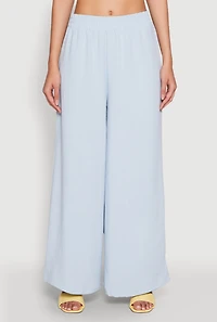 Womens Haute Monde Elastic Waist Wide Leg Pants,