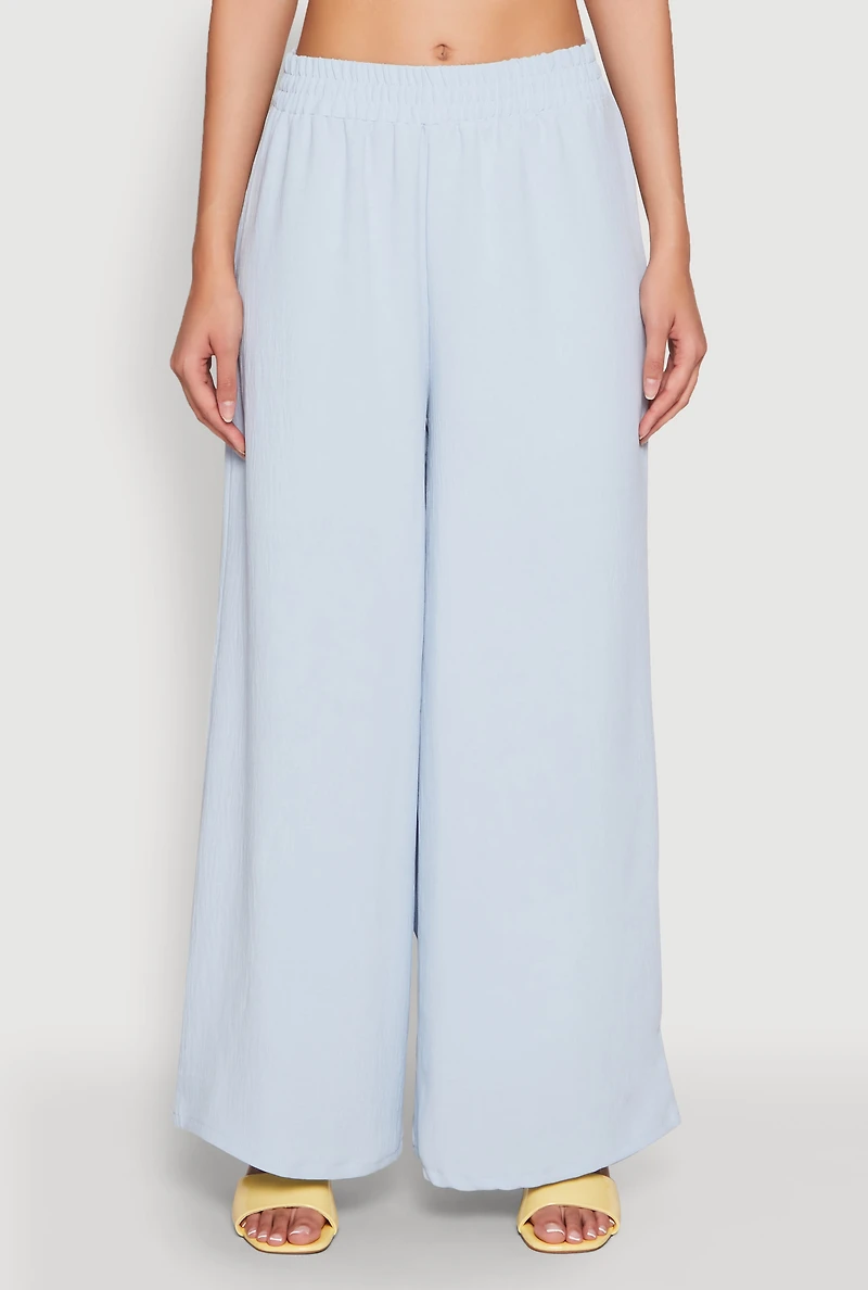 Womens Haute Monde Elastic Waist Wide Leg Pants, S