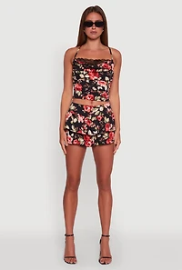 Floral Ruffle Tiered Skort