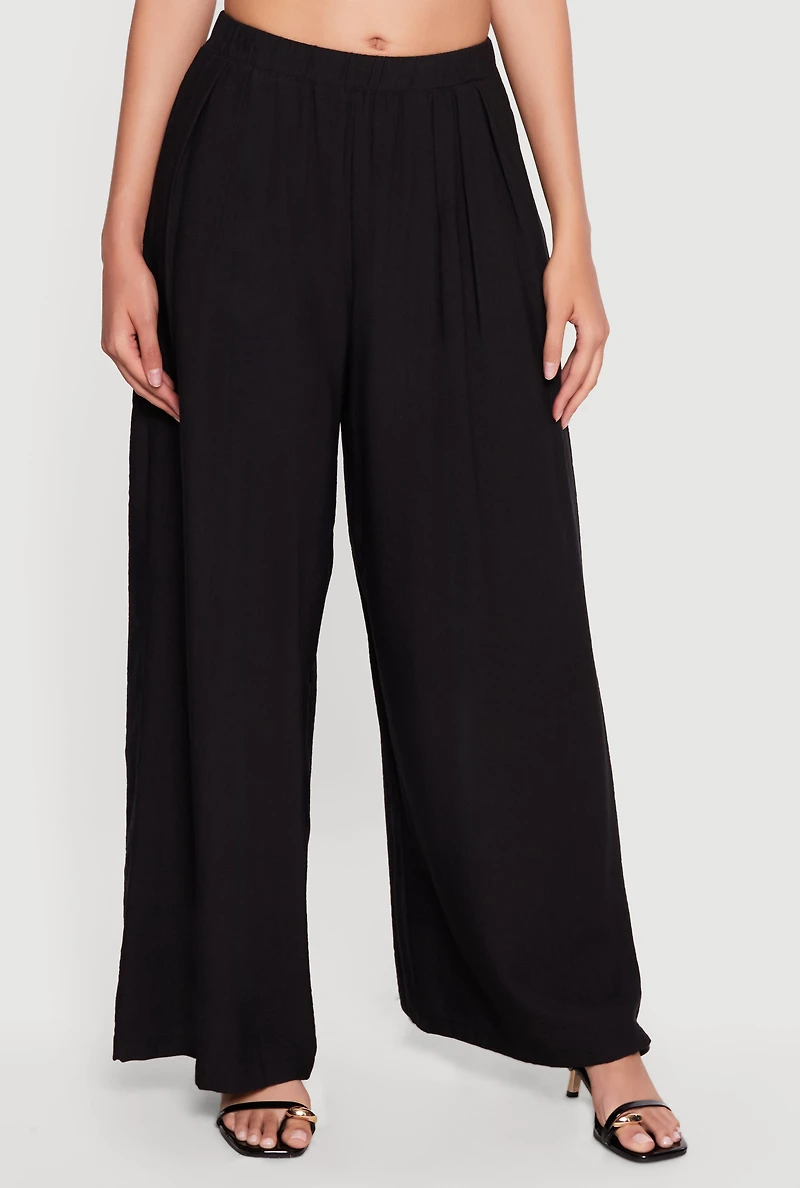 High Waisted Pleated Wide Leg Pants