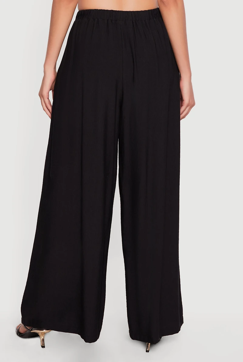 High Waisted Pleated Wide Leg Pants