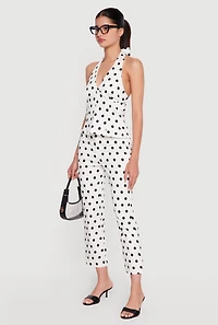 Polka Dot Halter Neck Blouse