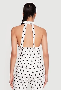 Polka Dot Halter Neck Blouse