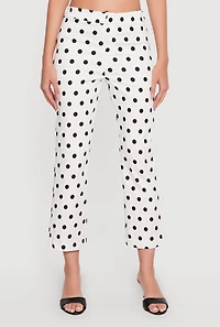 Polka Dot Cropped Dress Pants