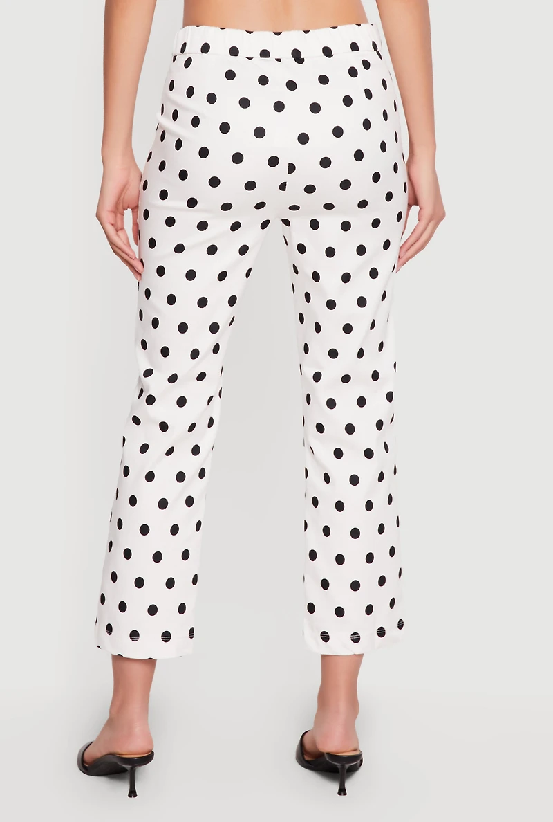 Polka Dot Cropped Dress Pants
