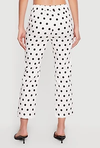 Polka Dot Cropped Dress Pants