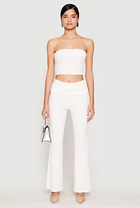 Haute Monde Ribbed Fold Over Waist Pants