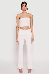 Womens Haute Monde Fold Over Tube Top, Pink, Size S