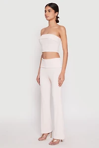 Womens Haute Monde Fold Over Tube Top, Pink, Size S