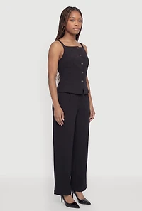 Square Neck Button Front Waistcoat