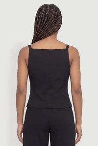 Square Neck Button Front Waistcoat