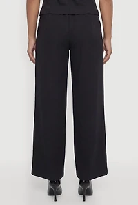Solid Wide Leg Dress Pants